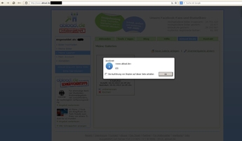 Screenshot einer XSS bei abload.de