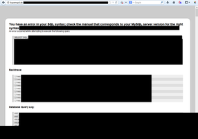 Screenshot des Error-Logs der SQL Injection SQL Injection auf bayernspd.de