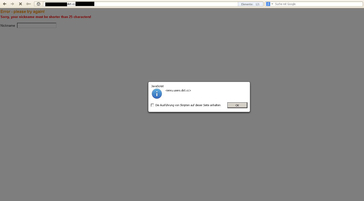 XSS Lücke auf dict.cc Screenshot einer Cross Site Scripting Lücke auf dict.cc