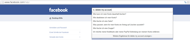 Screenshot des Dropdowns mit Themenvorschlägen
