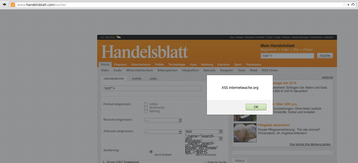 Zweite Cross Site Scripting-Lücke Ein Screenshot der zweiten Cross Site-Scripting Lücke