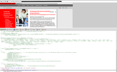 Ein Screenshot des Seitenquelltextes inklusive PHP-Code