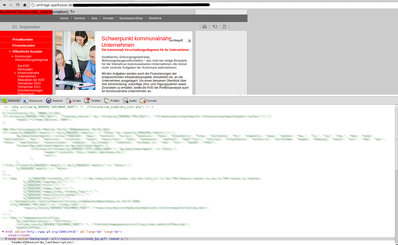 Screenshot 1 des Seitenquelltextes Ein Screenshot des Seitenquelltextes inklusive PHP-Code