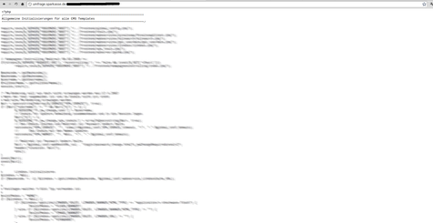 Ein Screenshot des PHP-Codes (Initialisierung des CMS Templates)
