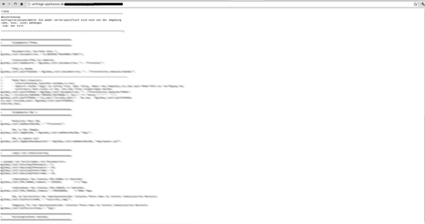Ein Screenshot des PHP-Codes (weitere Konfigurationsdatei)