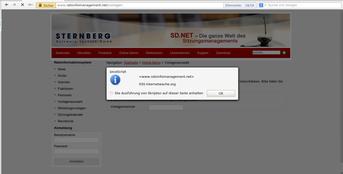 Screenshot der ersten XSS Lücke