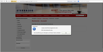 Screenshot der zweiten XSS Lücke
