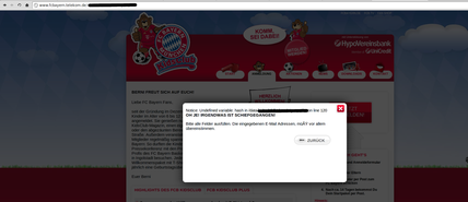 Screenshot der Full Path Disclosure der Telekom