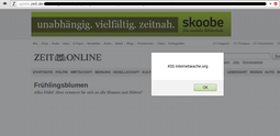 Ein Screenshot der zweiten XSS Lücke (spiele.zeit.de)